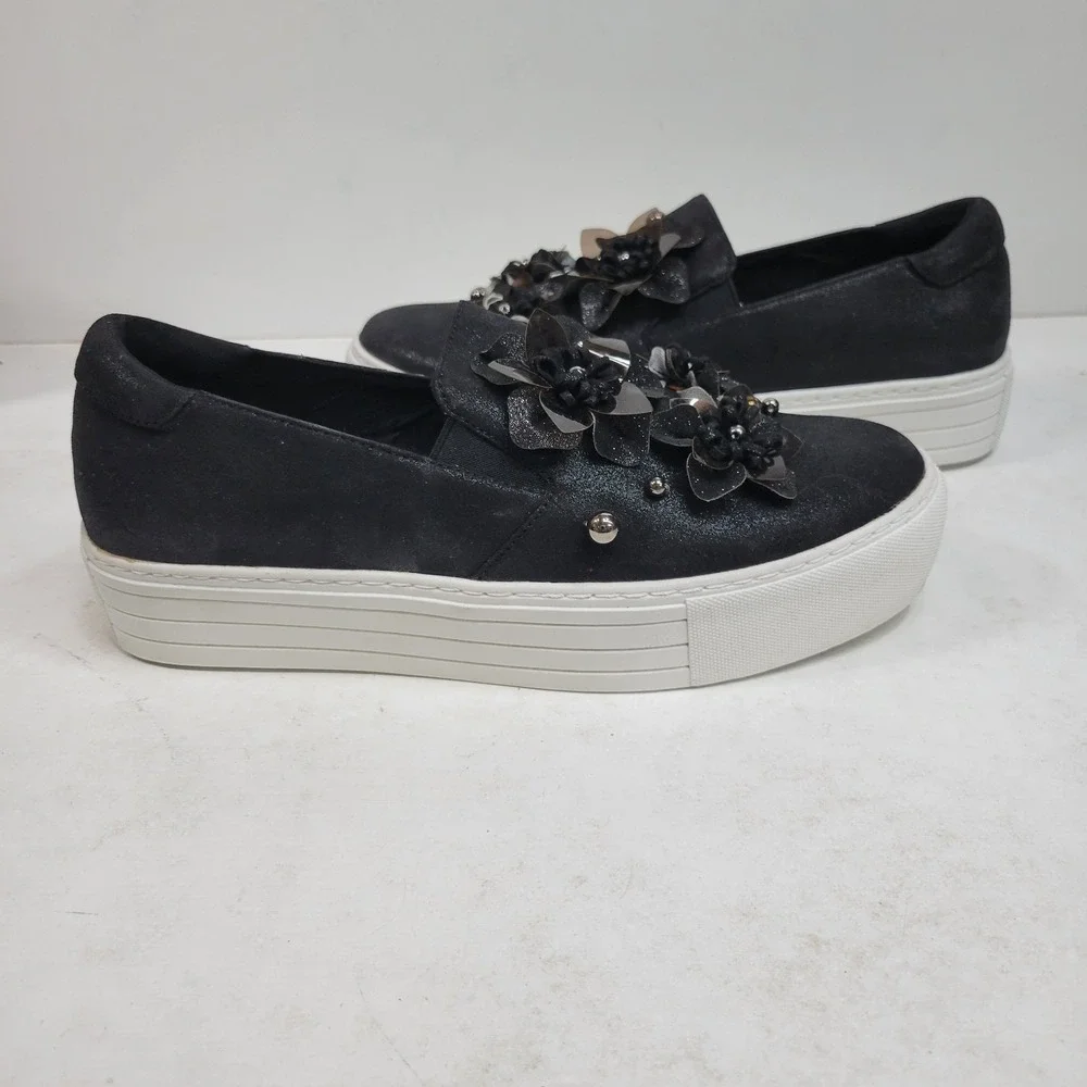 Kenneth Cole Reaction Cheer Floral Slip On Sneakers Women's 9M Black New W/O Box
